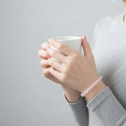 Bracelet calcite rose Pérou AA+ (boules 7-8mm) - La Boite à Cailloux