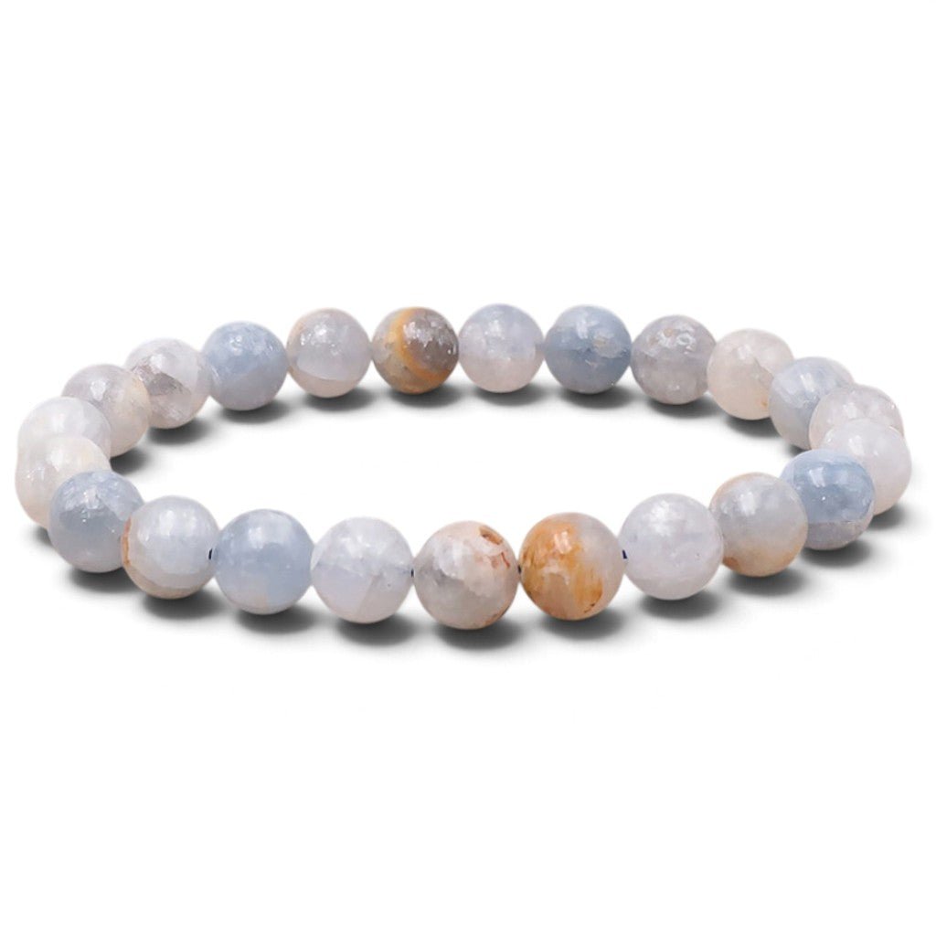 Bracelet célestine Madagascar A (boules 7-8mm) - La Boite à Cailloux