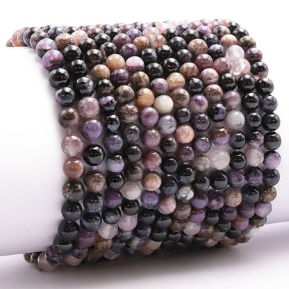 Bracelet charoite Russie A (boules 5 - 6mm) - La Boite à Cailloux
