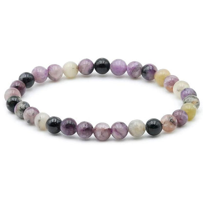 Bracelet charoite Russie A (boules 5 - 6mm) - La Boite à Cailloux