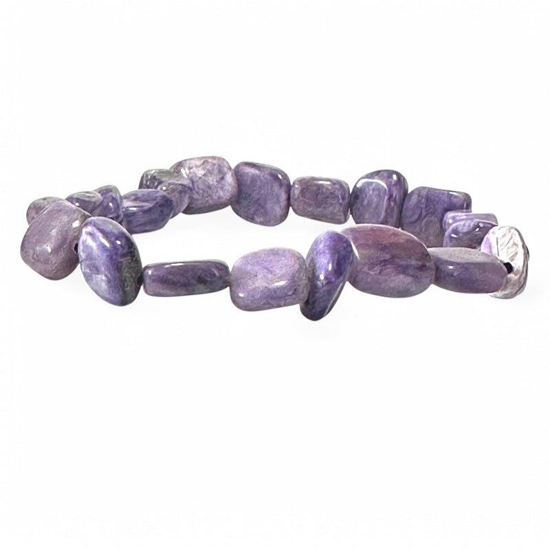 Bracelet charoite Russie A (pierres roulées) - La Boite à Cailloux