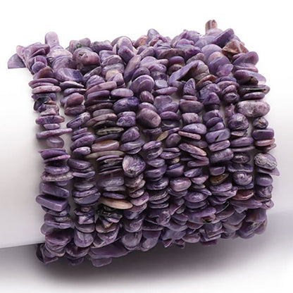 Bracelet charoite Russie AA (perles baroques) - La Boite à Cailloux