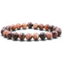 Bracelet chiastolite Chine AA (boules 7-8mm) - La Boite à Cailloux