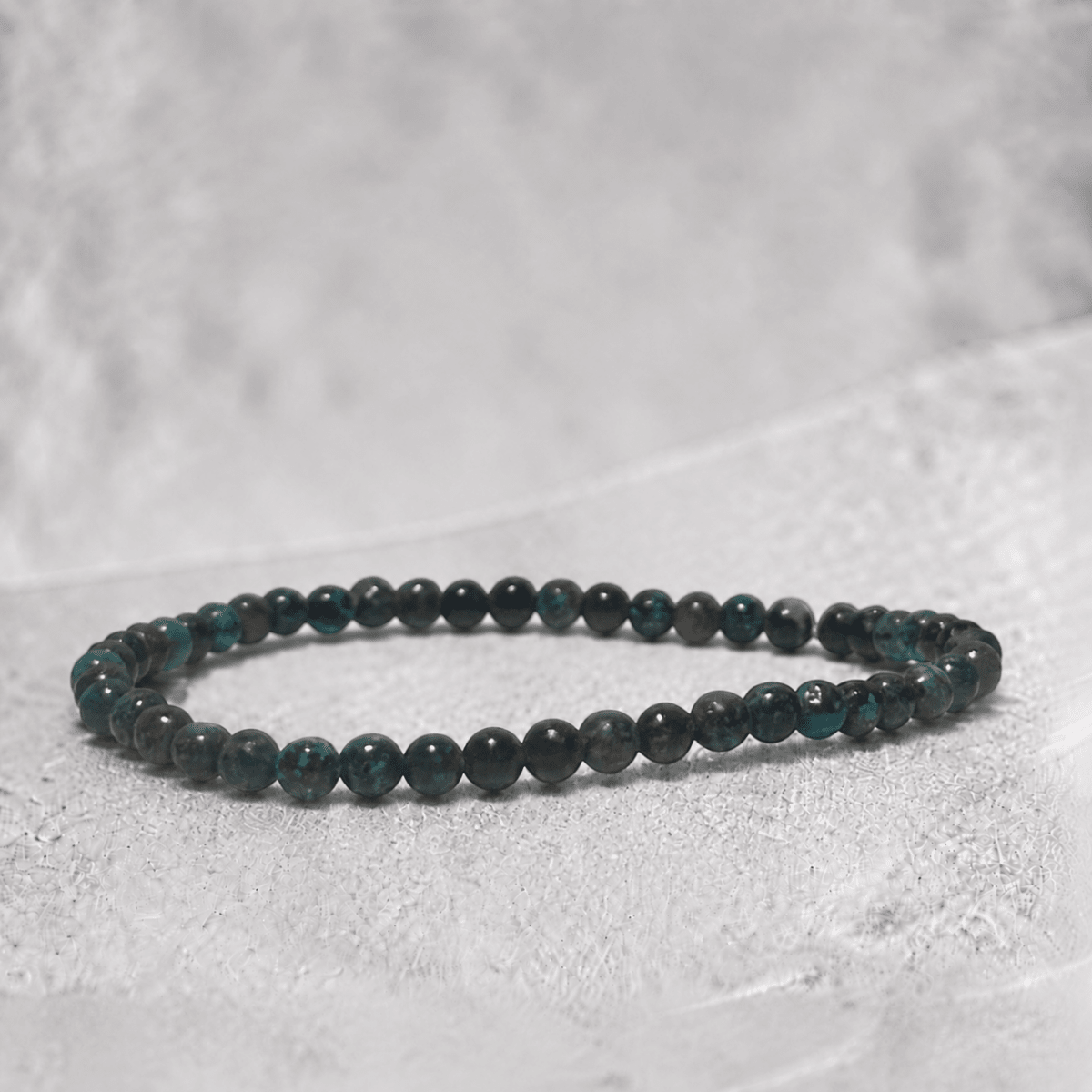 Bracelet chrysocolle Congo A+ (boules 3-4mm) - La Boite à Cailloux