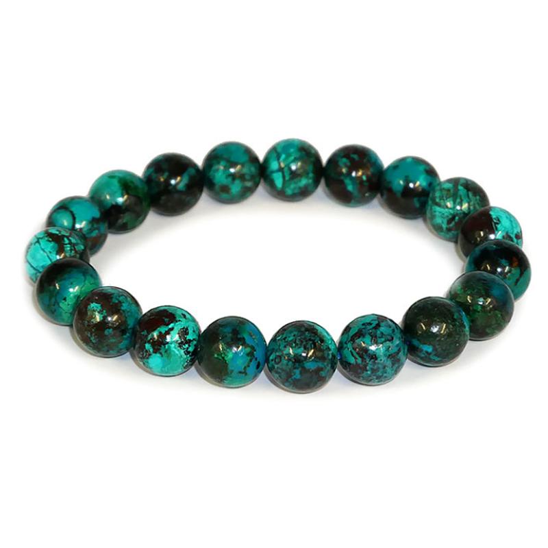 Bracelet chrysocolle Congo AAA (boules 10 - 11mm) - La Boite à Cailloux