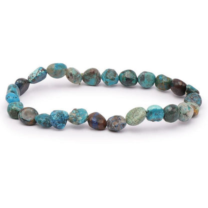Bracelet chrysocolle Pérou A (grains 5 - 7mm) - La Boite à Cailloux