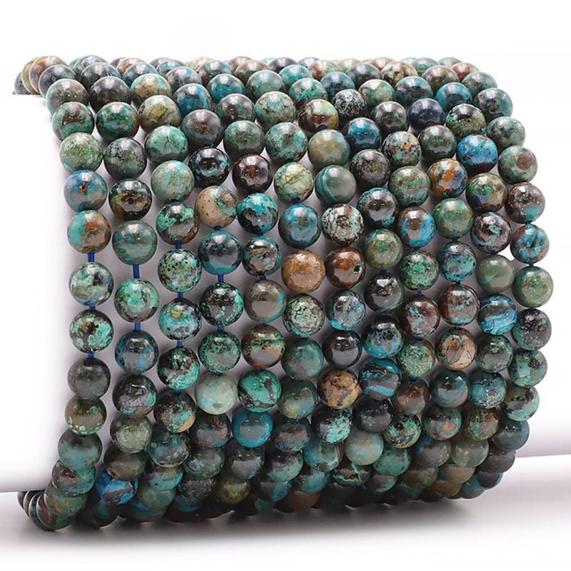 Bracelet chrysocolle Pérou AA (boules 5 - 6mm) - La Boite à Cailloux