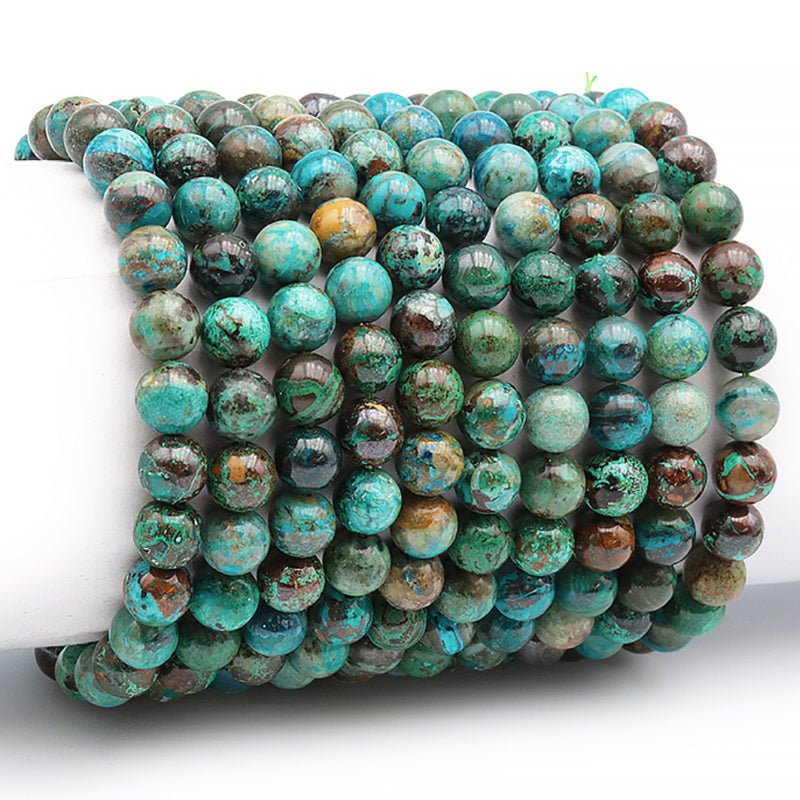 Bracelet chrysocolle Pérou AA (boules 7 - 8mm) - La Boite à Cailloux