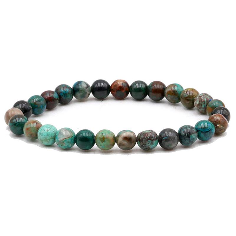 Bracelet chrysocolle Pérou AA (boules 7 - 8mm) - La Boite à Cailloux