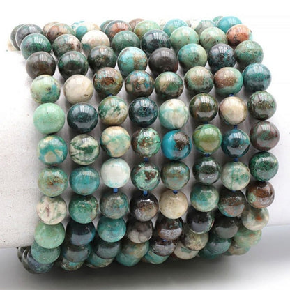 Bracelet chrysocolle Pérou AA (boules 9-10mm) - La Boite à Cailloux