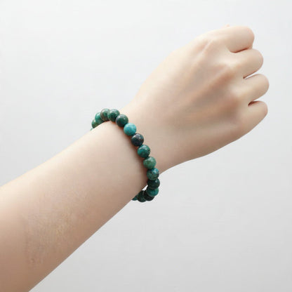 Bracelet chrysocolle Pérou AA (boules 9-10mm) - La Boite à Cailloux