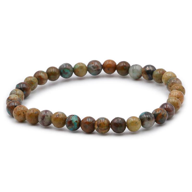 Bracelet chrysocolle sur Gangue Pérou AB (boules 5 - 6mm) - La Boite à Cailloux