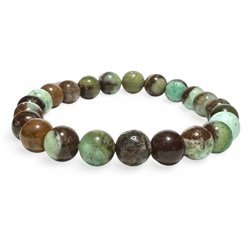 Bracelet Chrysoprase Australie A (boules 7 - 8mm) - La Boite à Cailloux