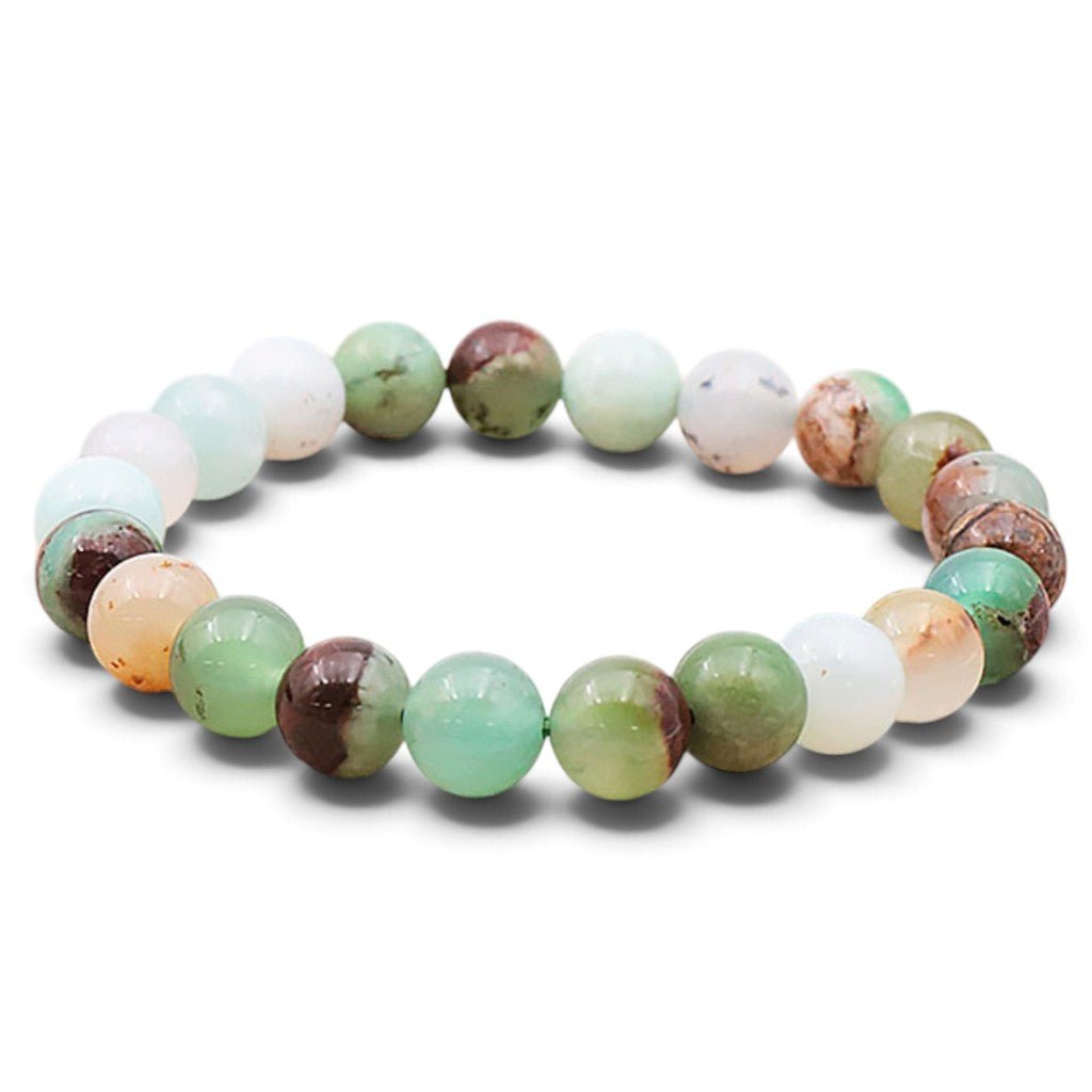 Bracelet Chrysoprase Australie A (boules 7-8mm) - La Boite à Cailloux