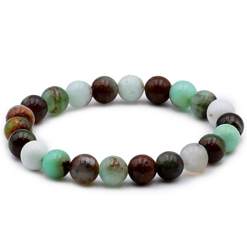 Bracelet Chrysoprase Australie A (boules 8 - 9mm) - La Boite à Cailloux