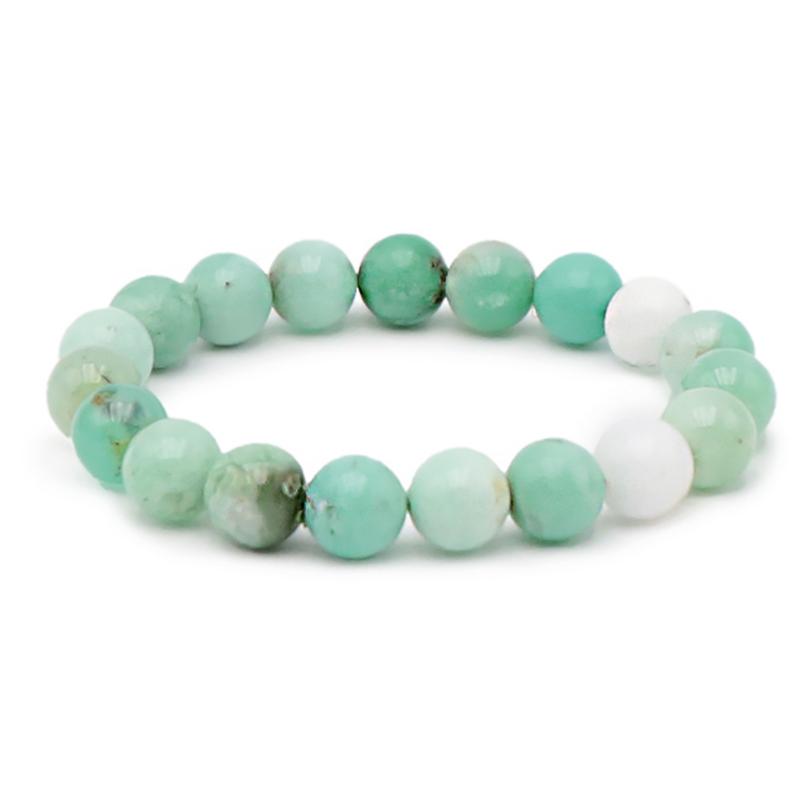 Bracelet Chrysoprase Australie AA+ (boules 10mm) - La Boite à Cailloux