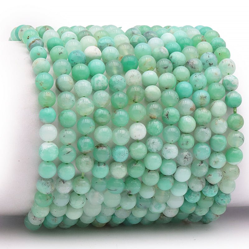 Bracelet Chrysoprase Australie AA+ (boules 5 - 6mm) - La Boite à Cailloux