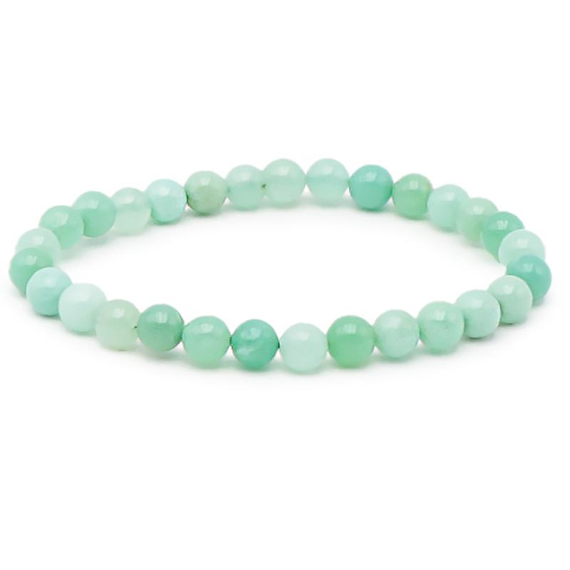 Bracelet Chrysoprase Australie AA+ (boules 5 - 6mm) - La Boite à Cailloux