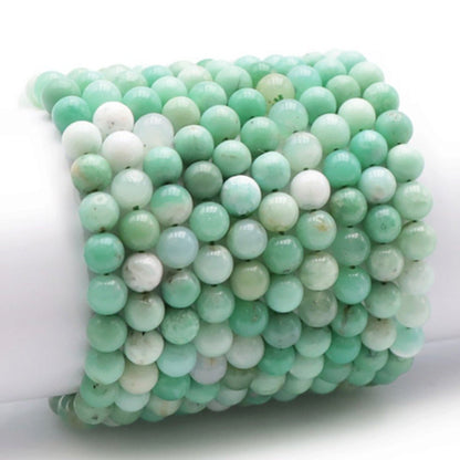 Bracelet Chrysoprase Australie AA+ (boules 7-8mm) - La Boite à Cailloux