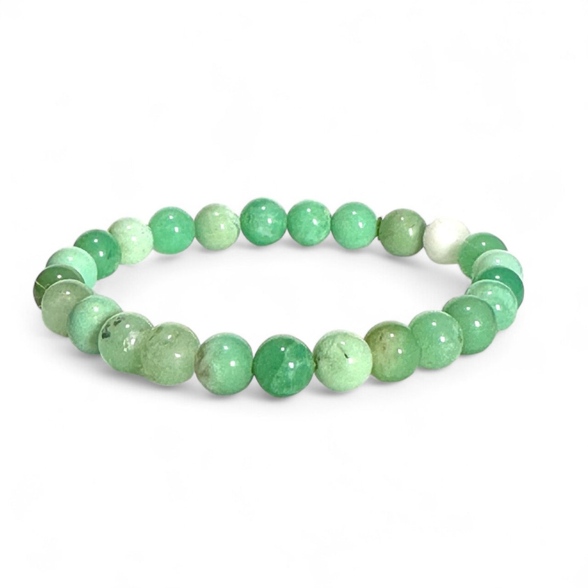 Bracelet Chrysoprase Australie AA+ (boules 7 - 8mm) - La Boite à Cailloux