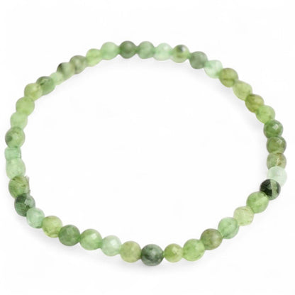 Bracelet Chrysoprase Brésil A (perles facettées 3 - 4mm) - La Boite à Cailloux