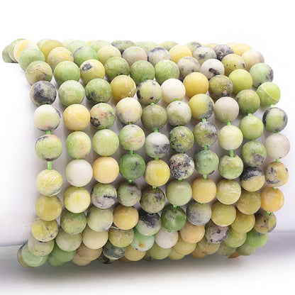 Bracelet Chrysoprase citron Brésil A (boules 7 - 8mm) - La Boite à Cailloux