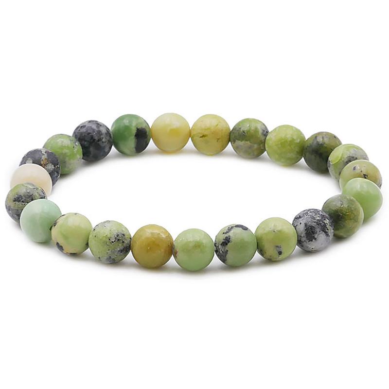 Bracelet Chrysoprase citron Brésil A (boules 7 - 8mm) - La Boite à Cailloux