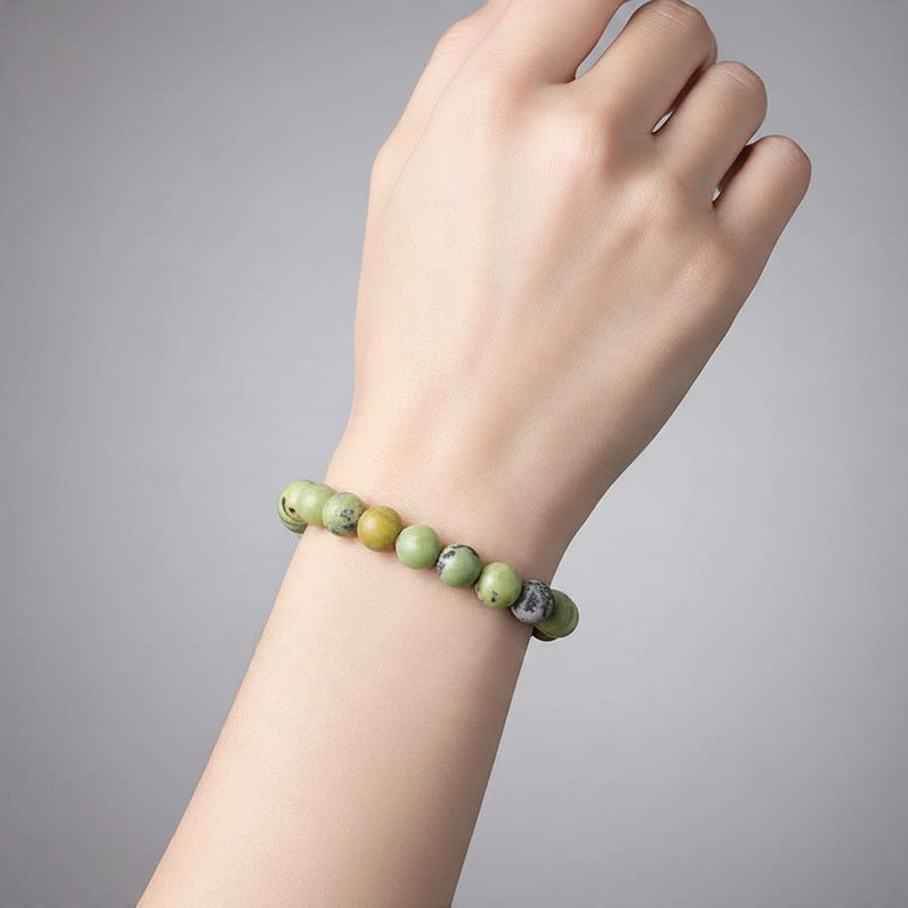 Pulsera de crisoprasa limón de Brasil A (cuentas 7-8mm)