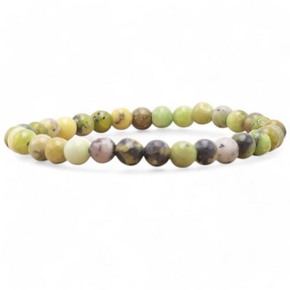 Bracelet Chrysoprase citron Brésil AB (boules 5 - 6mm) - La Boite à Cailloux