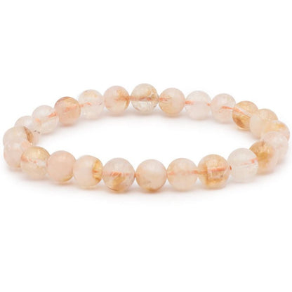 Bracelet citrine chauffée (améthyste chauffée) Brésil AA (boules 10mm) - La Boite à Cailloux