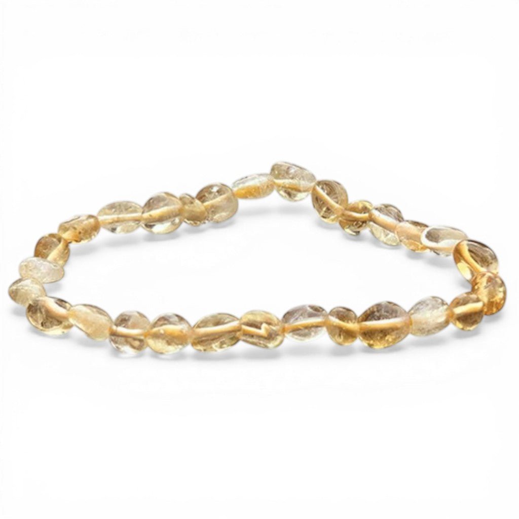 Bracelet citrine chauffée Brésil A (grains 5 - 7mm) - La Boite à Cailloux