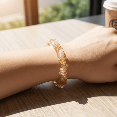 Pulsera de citrino calentada Brasil A (perlas barrocas)