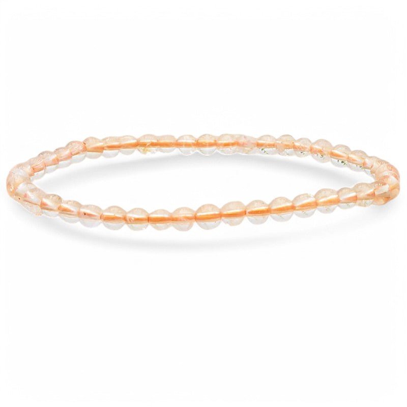 Bracelet citrine naturelle Madagascar A+ (boules 3 - 4mm) - La Boite à Cailloux