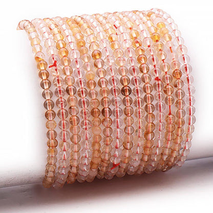 Bracelet citrine naturelle Madagascar A+ (boules 3 - 4mm) - La Boite à Cailloux