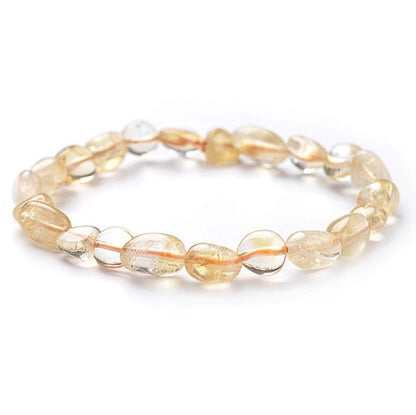 Bracelet citrine naturelle Madagascar A (grains 5 - 7mm) - La Boite à Cailloux