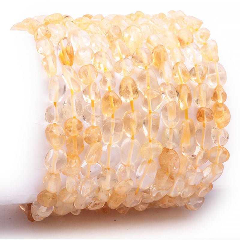 Bracelet citrine naturelle Madagascar A (grains 5 - 7mm) - La Boite à Cailloux