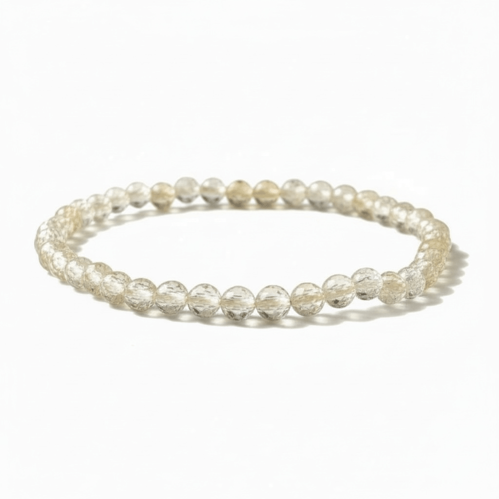 Bracelet citrine naturelle Madagascar A (perles facettées 3 - 4mm) - La Boite à Cailloux