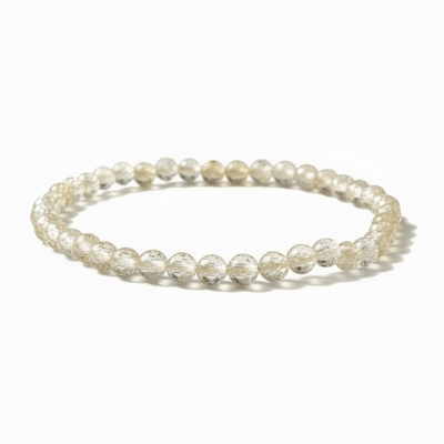 Pulsera de citrino natural de Madagascar A (cuentas facetadas de 3-4 mm)