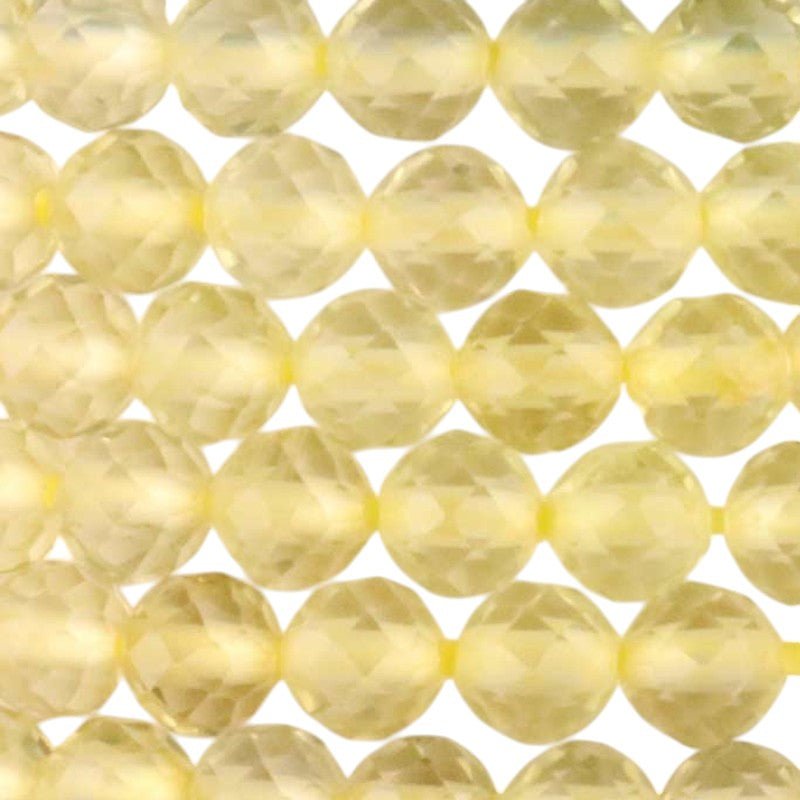 Bracelet citrine naturelle Madagascar A (perles facettées 3 - 4mm) - La Boite à Cailloux