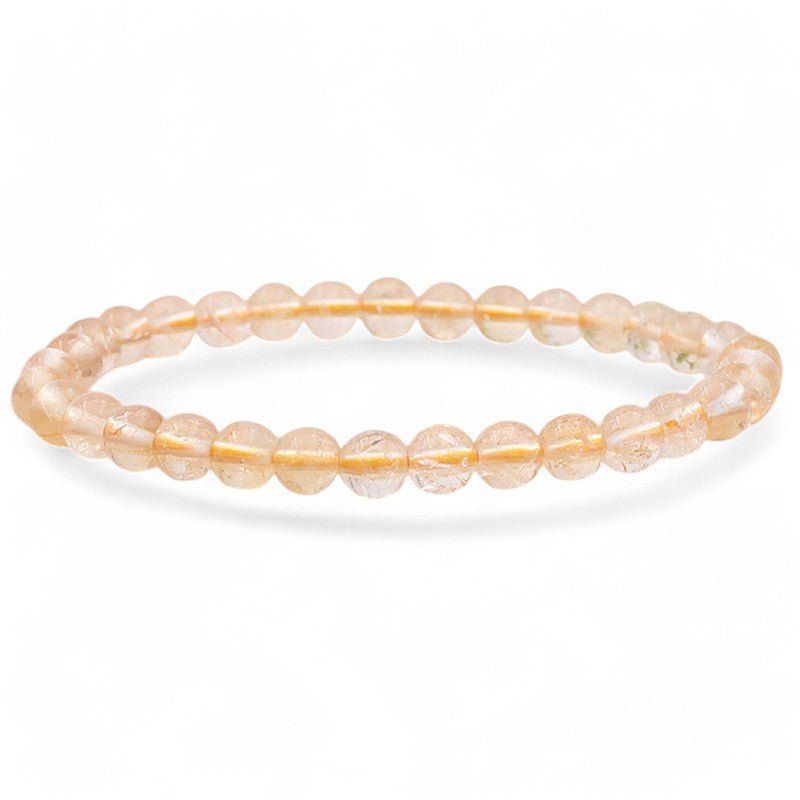 Bracelet citrine naturelle Madagascar AA (boules 5 - 6mm) - La Boite à Cailloux