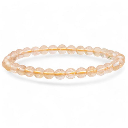 Bracelet citrine naturelle Madagascar AA (boules 5 - 6mm) - La Boite à Cailloux
