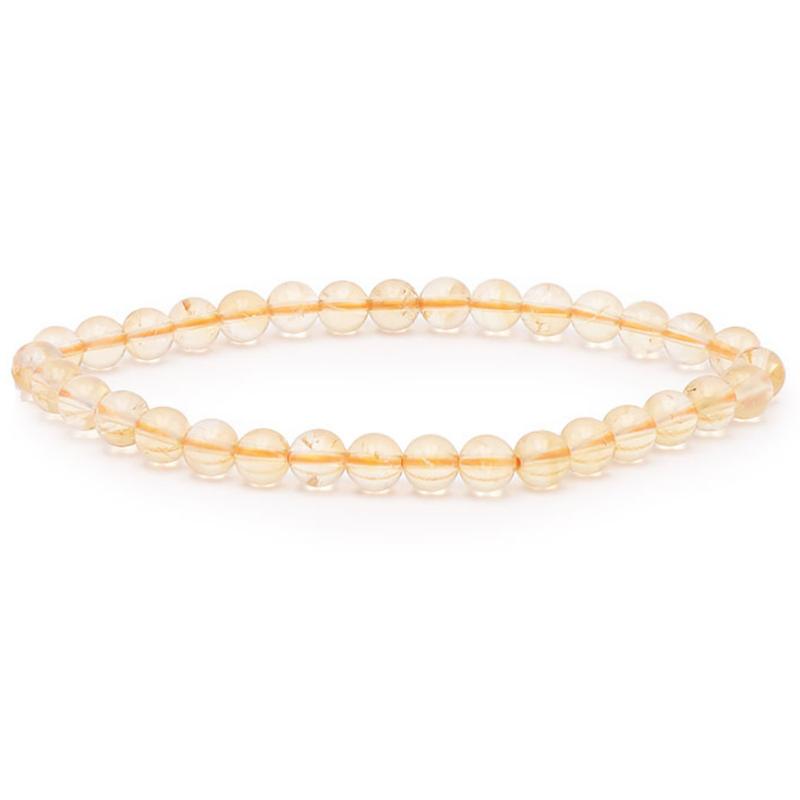 Bracelet citrine naturelle Madagascar AA (boules 5 - 6mm) - La Boite à Cailloux