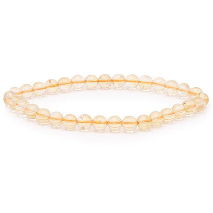Bracelet citrine naturelle Madagascar AA (boules 5 - 6mm) - La Boite à Cailloux