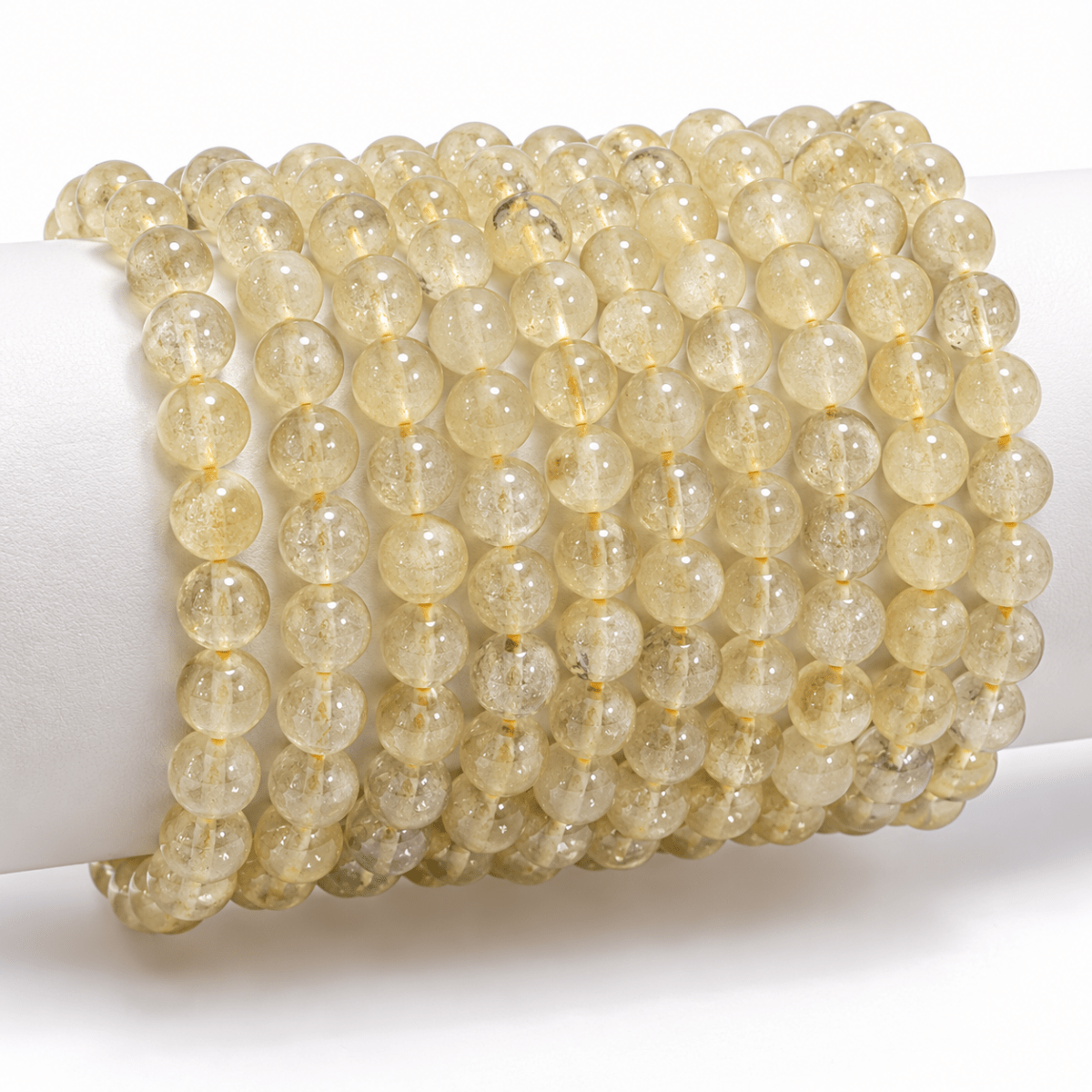 Bracelet citrine naturelle Madagascar AA (boules 7-8mm) - La Boite à Cailloux