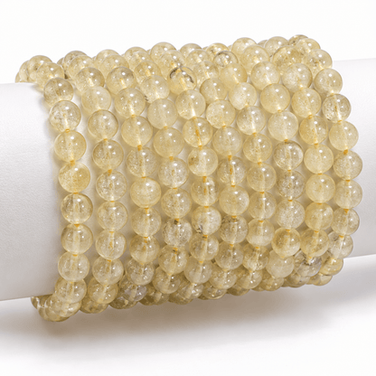 Bracelet citrine naturelle Madagascar AA (boules 7-8mm) - La Boite à Cailloux