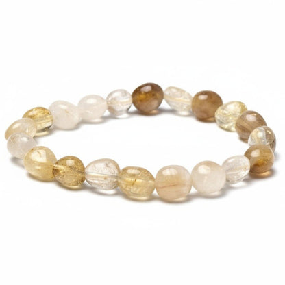 Bracelet citrine naturelle Madagascar AA (pierres roulées) - La Boite à Cailloux