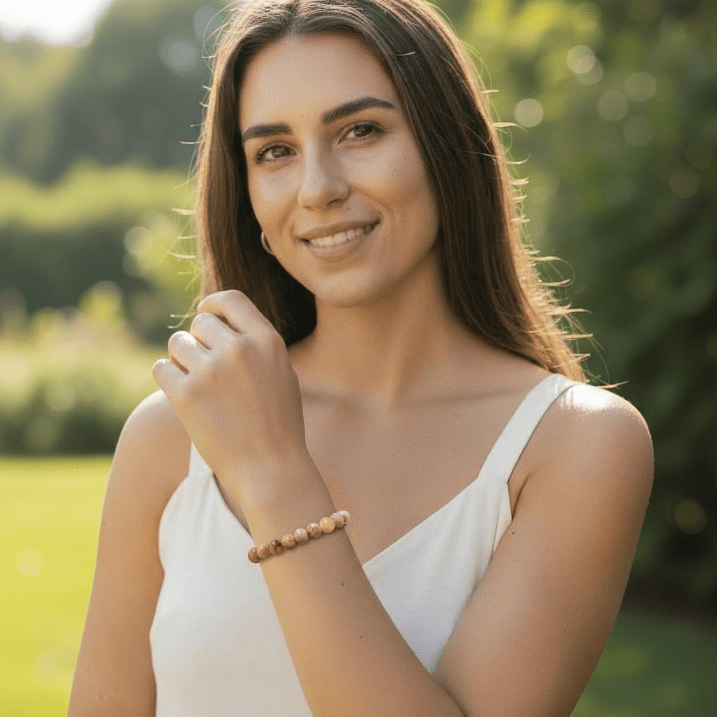 Bracelet corail fossilisé Brésil A (boules 5 - 6mm) - La Boite à Cailloux