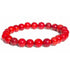 Bracelet corail teinté rouge Brésil A (boules 7 - 8mm) - La Boite à Cailloux