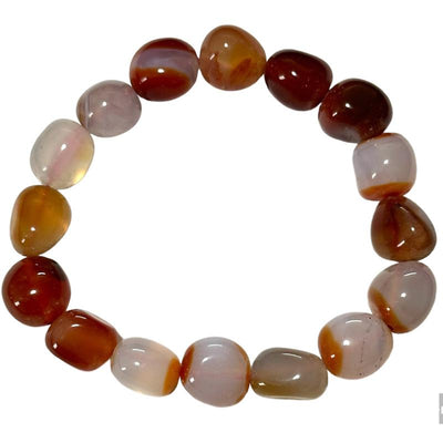 Pulsera de cornalina Brasil A (piedras laminadas) 10-12mm