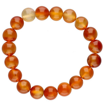 Bracelet cornaline naturelle Brésil A (boules 10mm) - La Boite à Cailloux